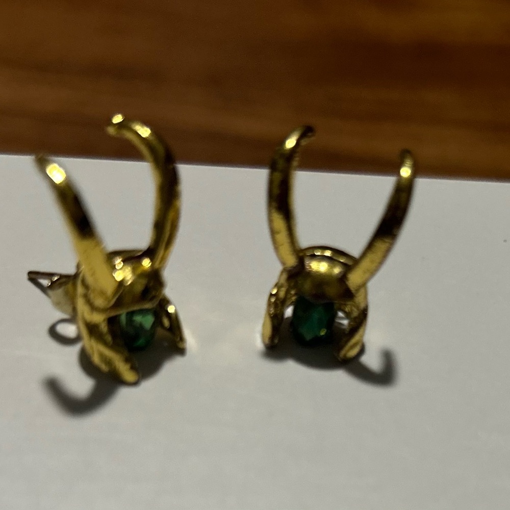 loki green gem earrings